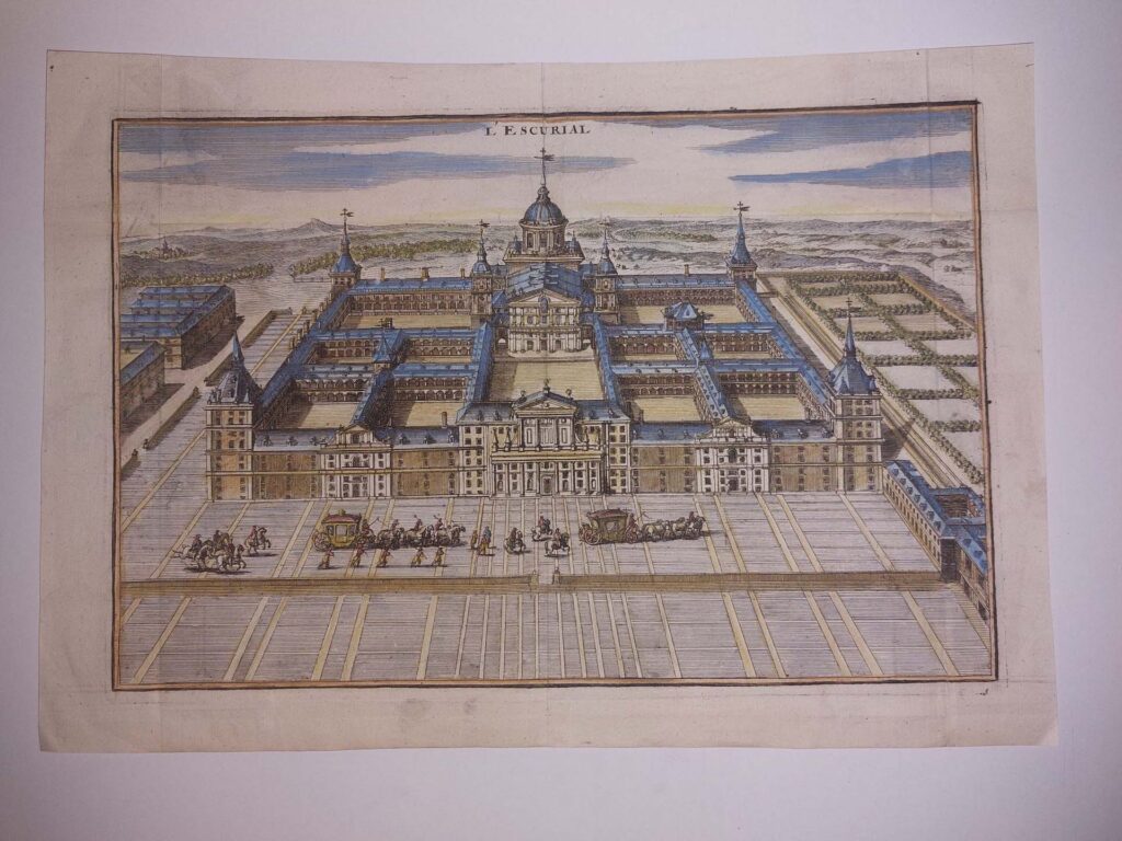 Grabado antiguo de El Escorial